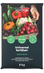 Универсальное удобрение NPK 16-16-16, 8 кг цена и информация | Рассыпчатые удобрения | pigu.lt