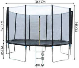 Садовый батут (366 см) 12 футов с сеткой - большое удовольствие на природе! Прочная конструкция! # 3252 цена и информация | Батуты | pigu.lt