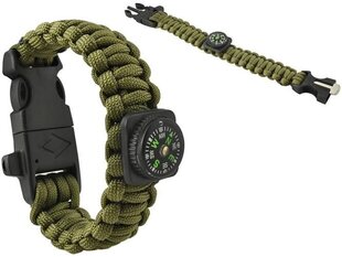 Браслет для выживания «Paracord Armband Army Green», 5-в-1 цена и информация | Мужские украшения | pigu.lt