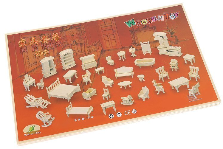 Mediniai baldai Dollhouse 34, 423, XL14114 kaina ir informacija | Lavinamieji žaislai | pigu.lt