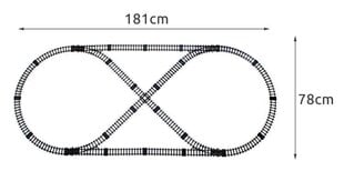 Geležinkelio rinkinys 38 vnt. Ciuchcia Tor 700cm 8239 / XL8239, 7 m.+ kaina ir informacija | Žaislai berniukams | pigu.lt