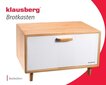 KLAUSBERG bambukinė duonos dėžutė KB-7400 / ERT3095 kaina ir informacija | Virtuvės įrankiai | pigu.lt