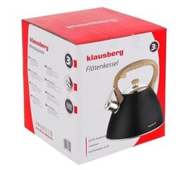 ЧАЙНИК СО СВИСТОКОМ KLAUSBERG 3L KB-7262 цена и информация | Чайники, кофейники | pigu.lt