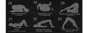 Коврик для йоги и фитнеса Pilates Fitness & Gymnastics с нескользящим покрытием, черный, 173x61 см цена и информация | Коврики для йоги, фитнеса | pigu.lt