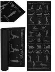 Коврик для йоги и фитнеса Pilates Fitness & Gymnastics с нескользящим покрытием, черный, 173x61 см цена и информация | Коврики для йоги, фитнеса | pigu.lt