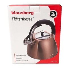 Чайник Klausberg KB-7202 со свистком, 3,0 л цена и информация | Чайники, кофейники | pigu.lt
