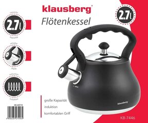 Чайник со свистком KLAUSBERG 2,7L  цена и информация | Чайники, кофейники | pigu.lt