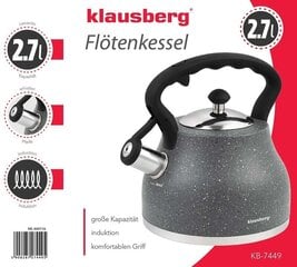 Чайник со свистком KLAUSBERG 2,7L цена и информация | Чайники, кофейники | pigu.lt