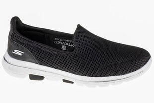 Laisvalaikio batai moterims Skechers Go Walk 5 15901-BKW, juodi kaina ir informacija | Sportiniai bateliai, kedai moterims | pigu.lt