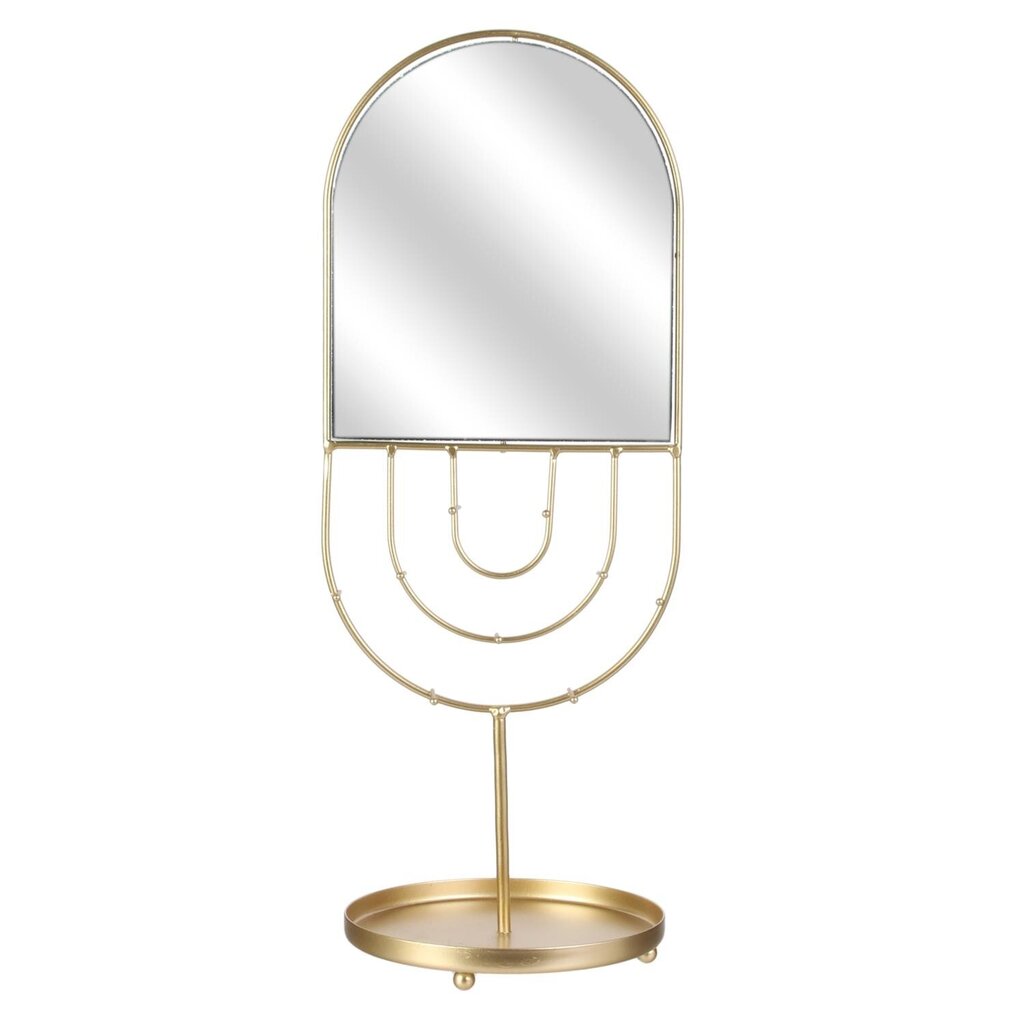 Aukso spalvos bižuterijos stovas su veidrodžiu 41cm kaina ir informacija | Veidrodžiai | pigu.lt