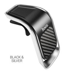 Универсальный автомобильный держатель для телефона HOCO CA74, крепится на решетку вентиляции, магнитный, черный-серый цена и информация | Держатели для телефонов | pigu.lt