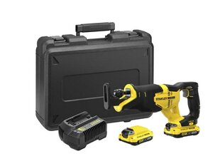 Stanley SFMCS300D2K-QW FatMax 18V Аккумуляторная сабельная пила SFMCS300D2K (2,0 Ач, переменный ход, пильный диск без инструмент цена и информация | Пилы, циркулярные станки | pigu.lt