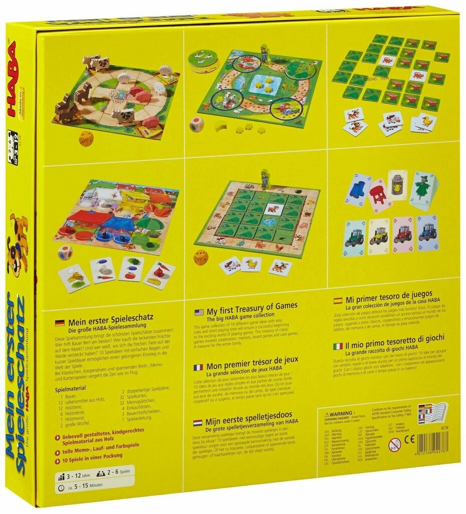 Моя первая игровая сокровищница HABA, сборник из 10 игр цена | pigu.lt