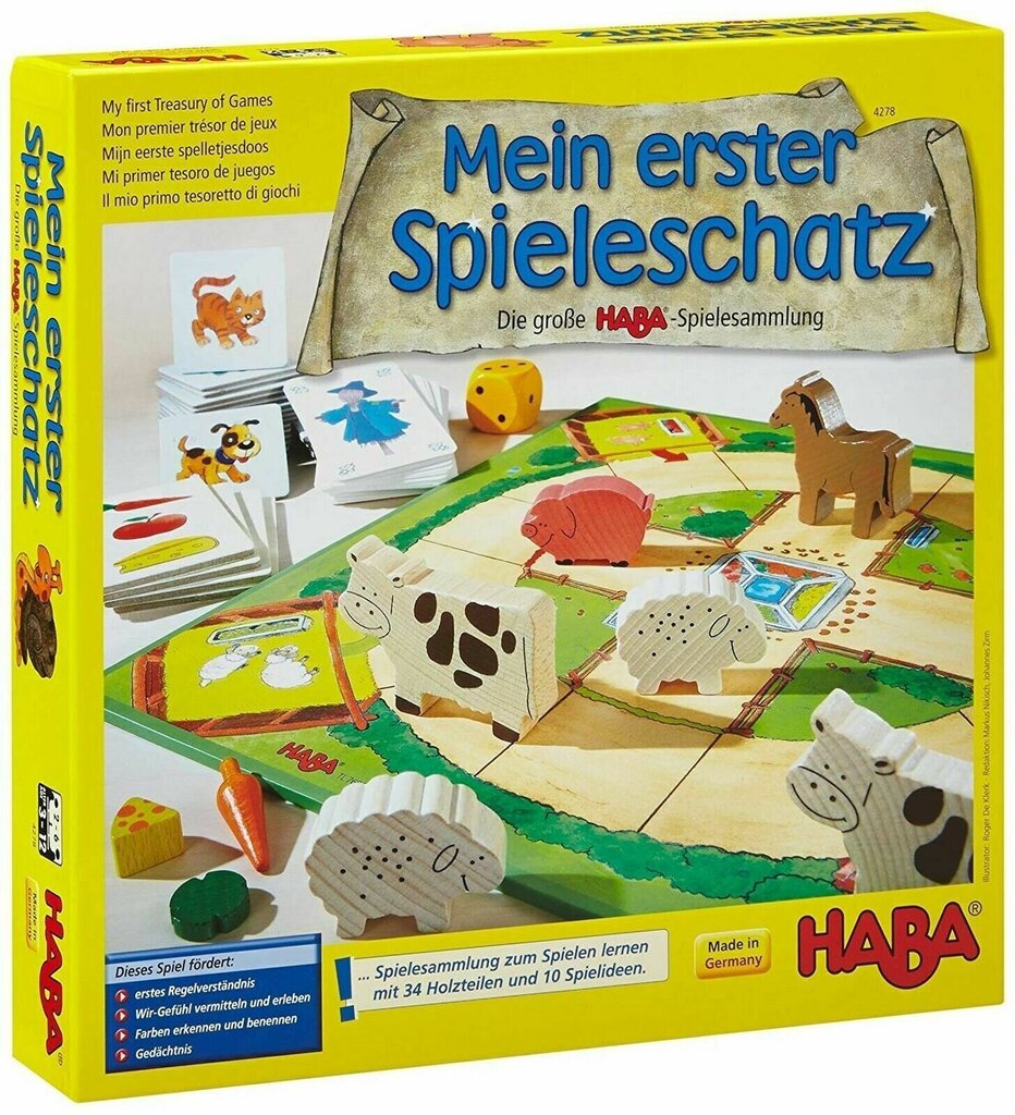 Моя первая игровая сокровищница HABA, сборник из 10 игр цена | pigu.lt