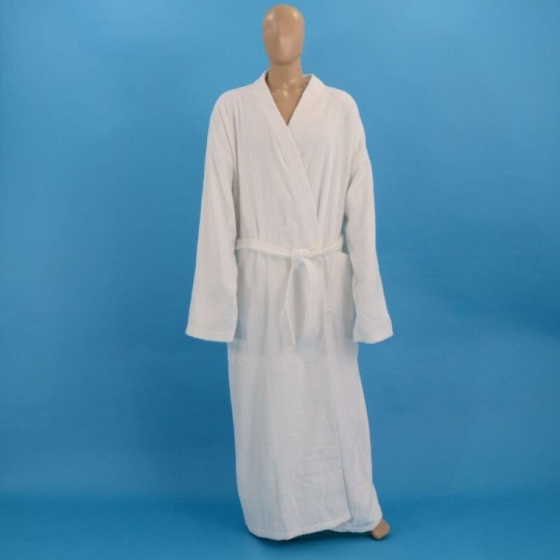 Kilpinis chalatas be apykaklės, baltas kaina ir informacija | Vyriški chalatai, pižamos | pigu.lt