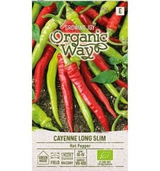 Paprikos vien. Cayenne Long Slim Organic Way 0,1 g kaina ir informacija | Daržovių, uogų sėklos | pigu.lt