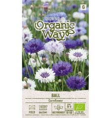 Васильки Ball смесь Organic Way 1,0 г цена и информация | Семена цветов | pigu.lt