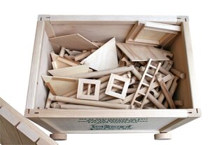 Деревянный конструктор Walachia Vario ящик, 450 дет. цена и информация | Конструкторы и кубики | pigu.lt
