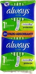 Higieniniai paketai Always Ultra Standard Without Wings 24 ml, 24 vnt kaina ir informacija | Tamponai, higieniniai paketai, įklotai | pigu.lt