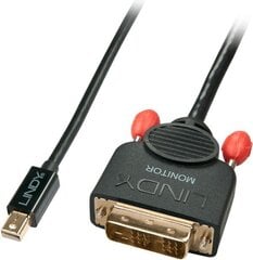 Lindy 41952, Mini DP/DVI, 2 м цена и информация | Кабели и провода | pigu.lt