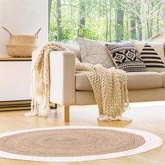 Apvalus džiuto kilimėlis Jute bord blanc 120cm kaina ir informacija | Kilimai | pigu.lt