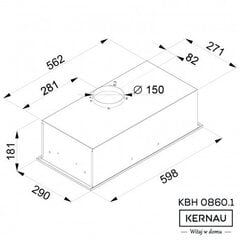 Kernau KBH 0860.1 X цена и информация | Вытяжки на кухню | pigu.lt