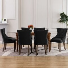 Valgomojo kėdės, 6vnt., juodos spalvos, audinys (3x287942) kaina ir informacija | Virtuvės ir valgomojo kėdės | pigu.lt
