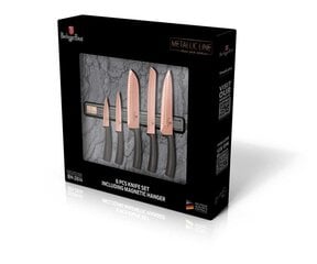 Набор из 5 ножей с магнитной полосой BERLINGER HAUS BH-2614 ROSE GOLD цена и информация | Ножи и аксессуары для них | pigu.lt