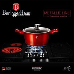 Кастрюли и аксессуары серии BERLINGER HAUS RED METALLIC LINE BH-1258 цена и информация | Кастрюли, скороварки | pigu.lt