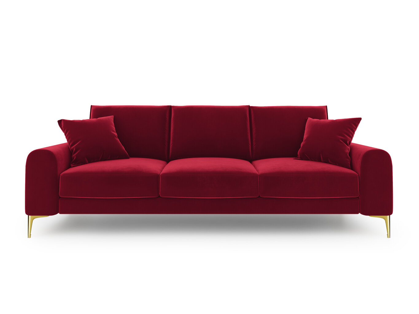 Keturvietė sofa Mazzini Sofas Madara, raudona/auksinės spalvos kaina ir informacija | Sofos | pigu.lt