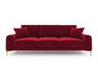 Keturvietė sofa Mazzini Sofas Madara, raudona/auksinės spalvos kaina ir informacija | Sofos | pigu.lt