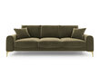 Keturvietė sofa Mazzini Sofas Madara, žalia/auksinės spalvos цена и информация | Sofos | pigu.lt