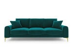 Keturvietė sofa Mazzini Sofas Madara, šviesiai žalia/auksinės spalvos