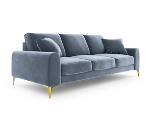 Keturvietė sofa Mazzini Sofas Madara, šviesiai mėlyna/auksinės spalvos kaina ir informacija | Sofos | pigu.lt
