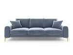 Keturvietė sofa Mazzini Sofas Madara, šviesiai mėlyna/auksinės spalvos