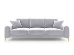 Keturvietė sofa Mazzini Sofas Madara, šviesiai pilka/auksinės spalvos