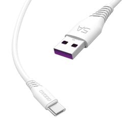 Dudao USB / USB Type C fasst įkrovimo laidas, 5A, 2 m, baltas kaina ir informacija | Laidai telefonams | pigu.lt