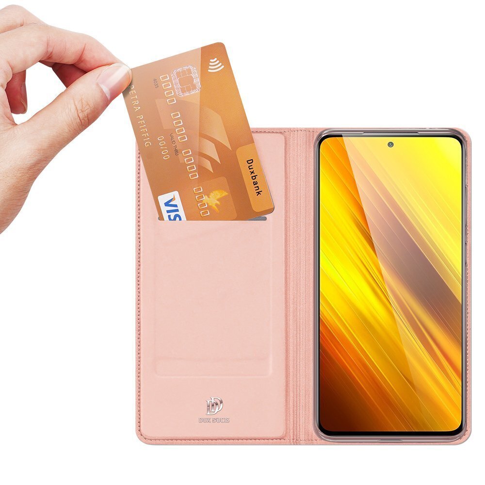 Dux Ducis Skin Pro dėklas telefonui Xiaomi Poco X3 NFC / X3 Pro, rožinis kaina ir informacija | Telefono dėklai | pigu.lt