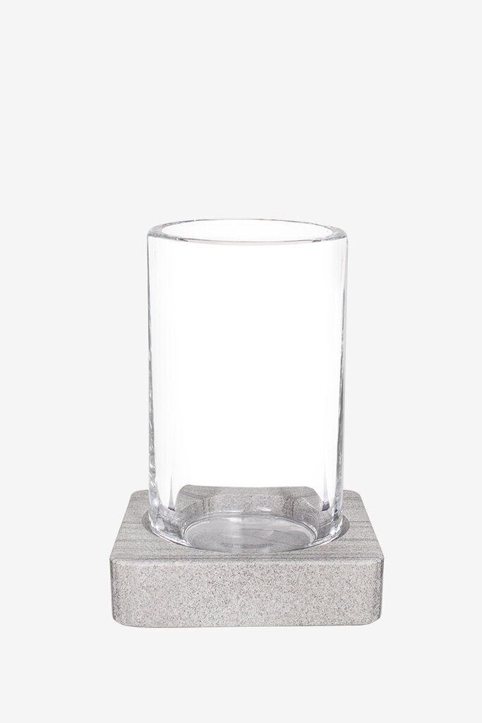 Stiklinė su padėkliuku Q-Bath Pure Natural kaina ir informacija | Vonios kambario aksesuarai | pigu.lt