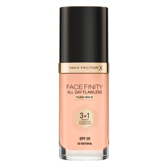 Makiažo pagrindas Max Factor Facefinity All Day Flawless 3in1, SPF20, 30 ml kaina ir informacija | Makiažo pagrindai, pudros | pigu.lt