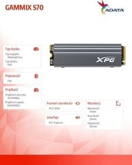 Adata AGAMMIXS70-1T-C kaina ir informacija | Vidiniai kietieji diskai (HDD, SSD, Hybrid) | pigu.lt