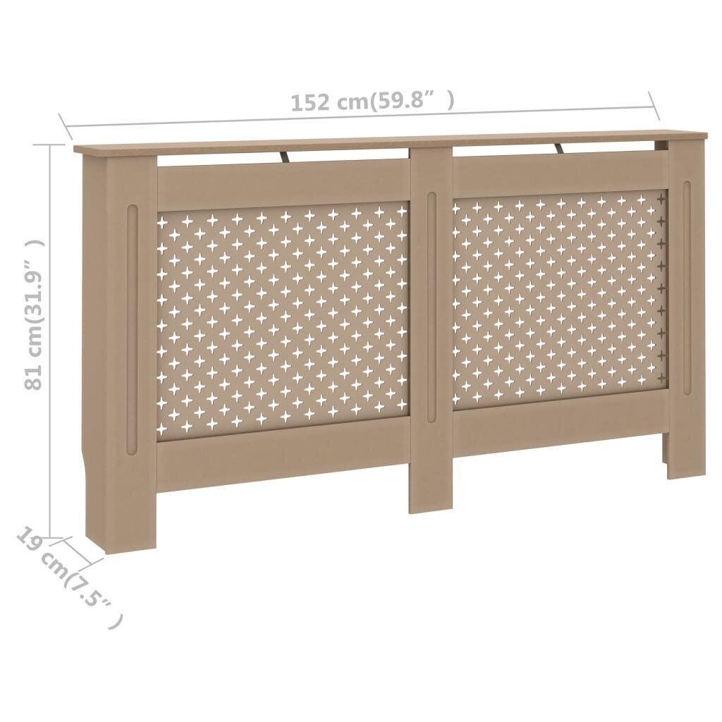 Radiatoriaus uždangalas, 152x19x81cm, MDF kaina ir informacija | Priedai šildymo įrangai | pigu.lt