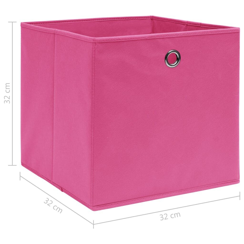Daiktadėžės, 4vnt., rožinės spalvos, 32x32x32cm, audinys kaina ir informacija | Daiktadėžės | pigu.lt