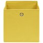 Daiktadėžės, 4vnt., geltonos spalvos, 32x32x32cm, audinys kaina ir informacija | Daiktadėžės | pigu.lt
