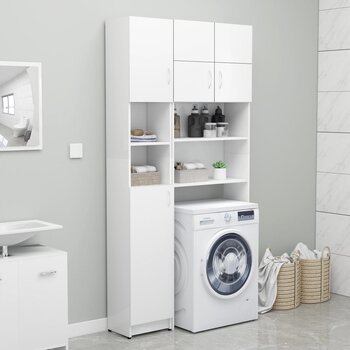 Spintelių virš skalbimo mašinos rinkinys, balta kaina ir informacija | Vonios komplektai | pigu.lt