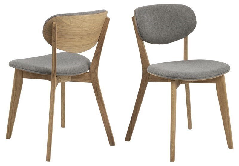 2-jų kėdžių komplektas Minsk, šviesiai pilkas kaina ir informacija | Virtuvės ir valgomojo kėdės | pigu.lt