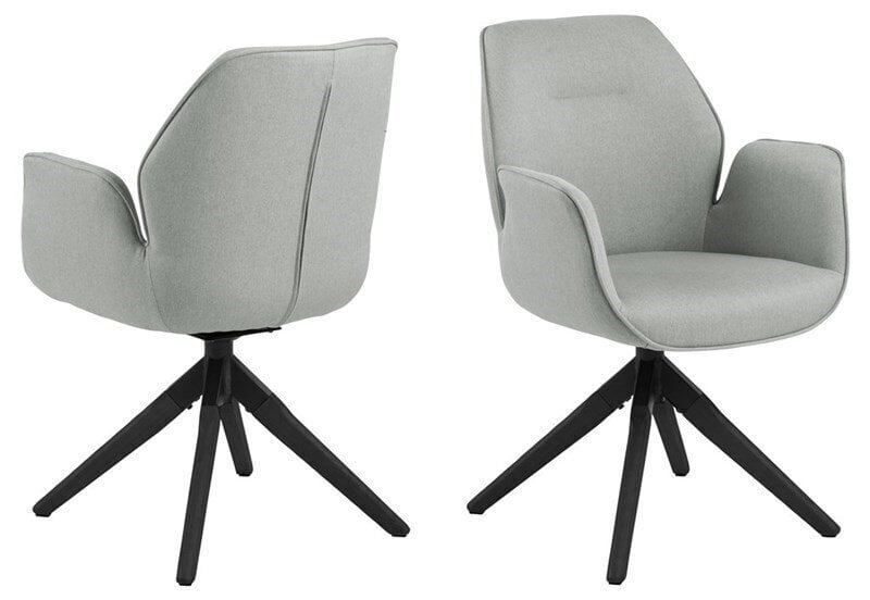 Valgomojo kėdė Aura, šviesiai pilka/juoda kaina ir informacija | Virtuvės ir valgomojo kėdės | pigu.lt