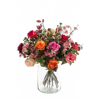 Dirbtinė puokštė Flame Roses kaina ir informacija | Dirbtinės gėlės | pigu.lt