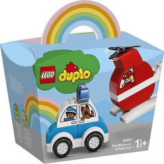 10957 LEGO® DUPLO Creative Play Пожарный вертолет и полицейская машина цена и информация | Конструкторы и кубики | pigu.lt