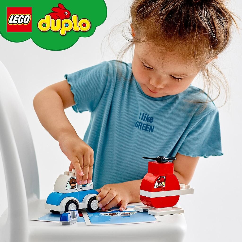 10957 LEGO® DUPLO Ugniagesių sraigtasparnis ir policijos automobilis kaina ir informacija | Konstruktoriai ir kaladėlės | pigu.lt